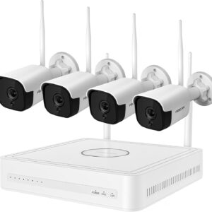 Foscam FN9108W-B4-2T — Kit NVR WiFi 6 + 4 caméras extérieures 5MP, 2 To