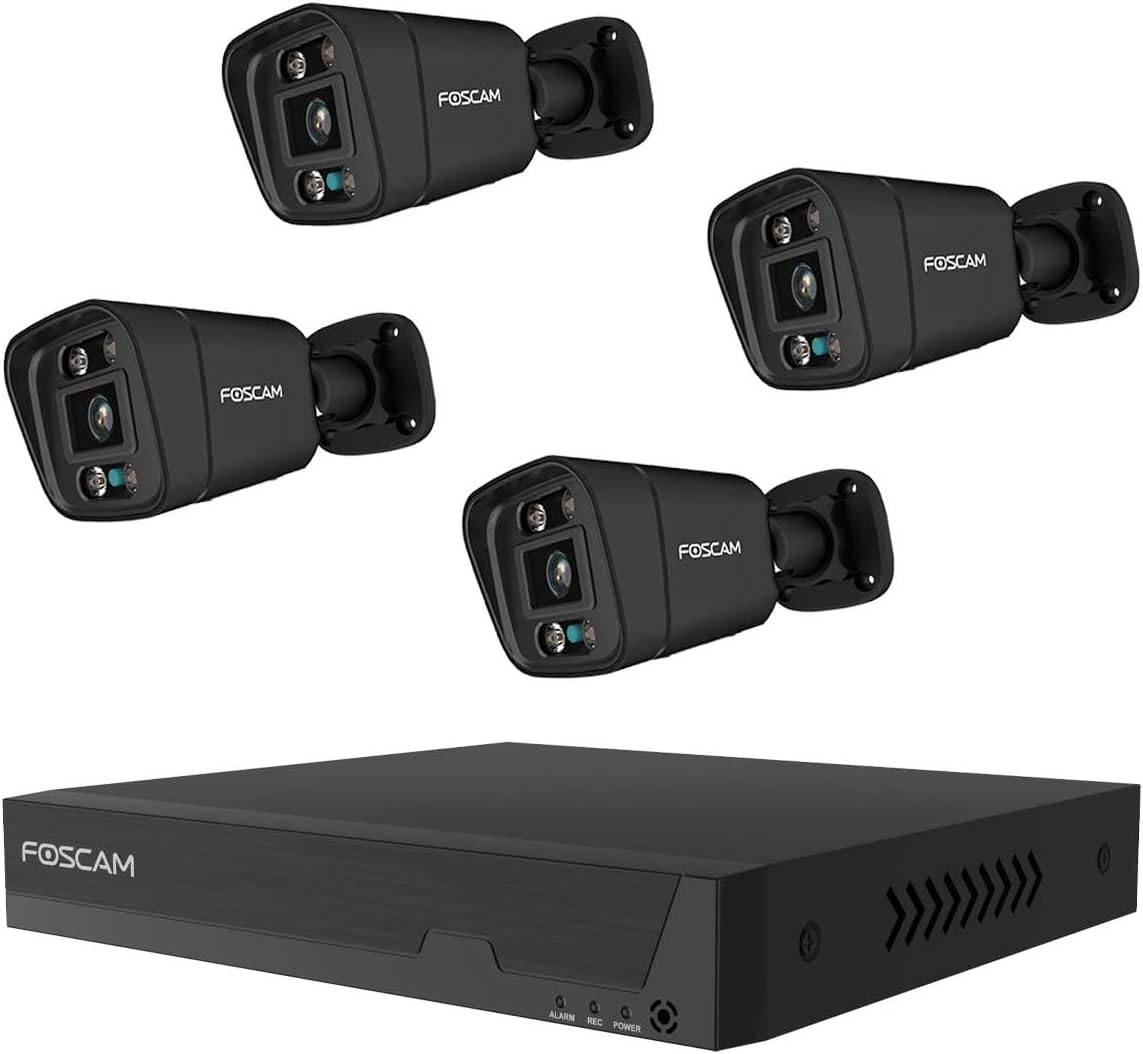 Foscam FNA108E-B4-2T — Kit NVR 8 Canaux + 4 Caméras IP 8MP + Disque 2 To