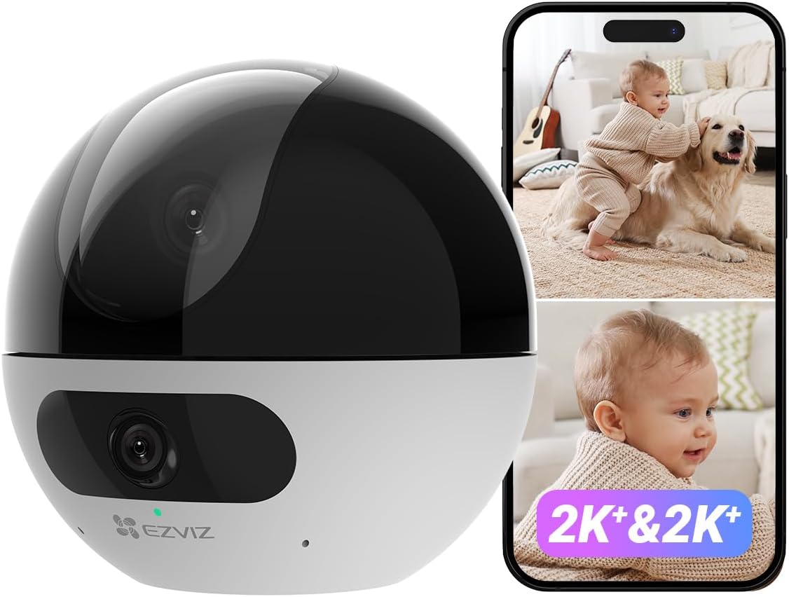 EZVIZ C7 — Caméra IP intérieure double objectif 2K+ 360°, détection personnes/animaux IA, audio