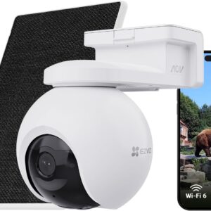 EZVIZ EB8 Pro 4G 8MP Kit — Caméra 4K solaire sans fil 360° PTZ, connexion 4G/LTE + WiFi, détection IA personnes/véhicules