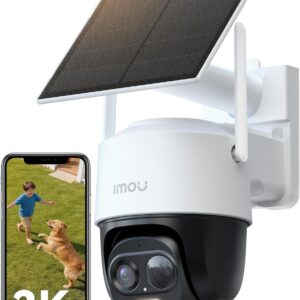 Imou 3K — Caméra IP extérieure solaire sans fil 5MP, PTZ 360°, batterie 5000 mAh, IP65, détection personnes/véhicules