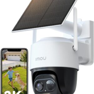 Imou Cell PT 2C Kit — Caméra solaire sans fil 2K 3MP, PTZ 360°, batterie 5000 mAh, sirène 110 dB, détection personnes/véhicules