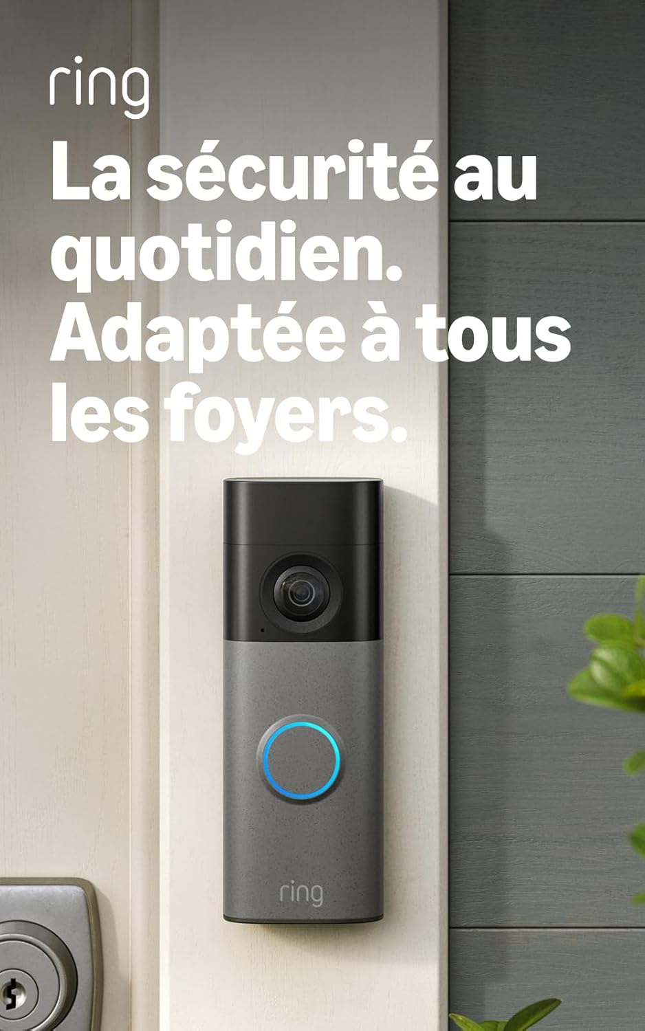 Ring Battery Video Doorbell — Sonnette vidéo sans fil 2K, zoom 6x, conversation bidirectionnelle