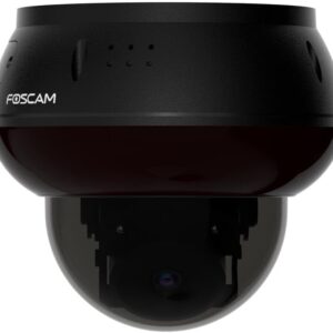 Foscam D8ET — Caméra PTZ dôme extérieure 4K 8MP PoE, détection IA personnes/véhicules, sirène 110 dB, IK10 (Noir)