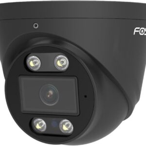 Foscam T8EP — Caméra IP extérieure 8MP 4K PoE, sirène et projecteurs, vision nocturne 20 m, IP66 (Noir)