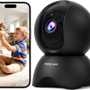 Foscam R5 — Caméra IP intérieure 5MP WiFi, vision nocturne, surveillance de la maison (Blanche)