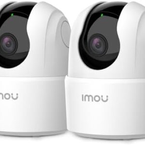 Imou Ranger 2C 2K — Lot de 2 caméras IP intérieures 360° WiFi, détection humaine, sirène