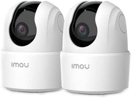 Imou Ranger 2C 2K — Lot de 2 caméras IP intérieures 360° WiFi, détection humaine, sirène