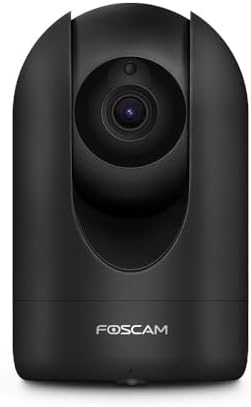 Foscam R4M-B — Caméra IP intérieure 4MP noire motorisée, détection de mouvement, audio bidirectionnel