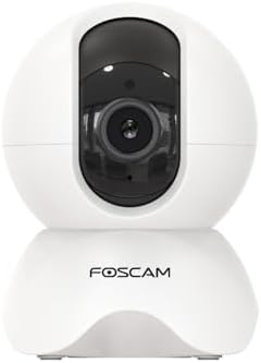 Foscam X5 Blanche — Caméra IP intérieure 5MP, PTZ 350°, zoom 6x, détection IA, Alexa & Google