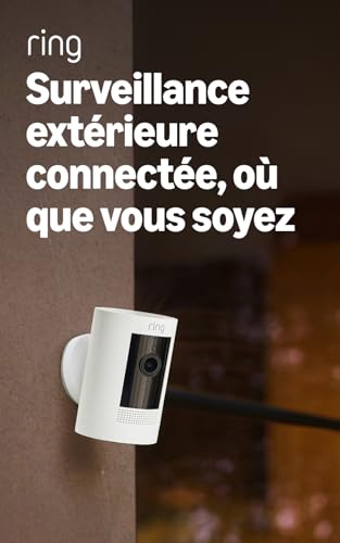 Ring Stick Up Cam (Batterie) — Caméra extérieure HD 1080p sans fil, audio bidirectionnel, Wi-Fi, Alexa